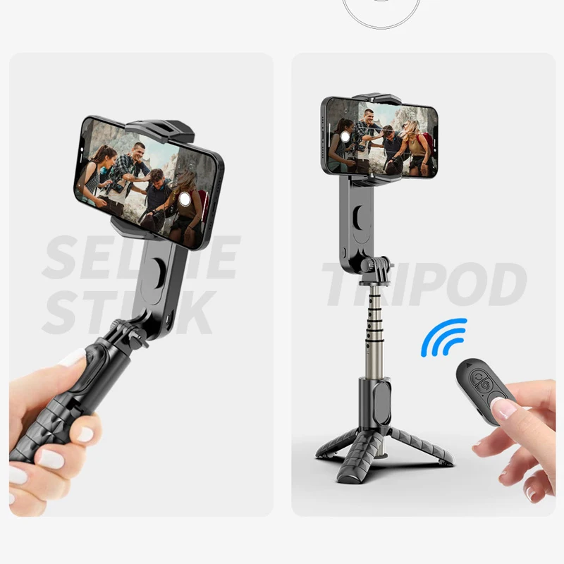 Handheld Gimbal Stabilizer Wireless Bluetooth Selfie Holder Auto Motion Tracking For Phone With Fill Light Tripod Gimbal