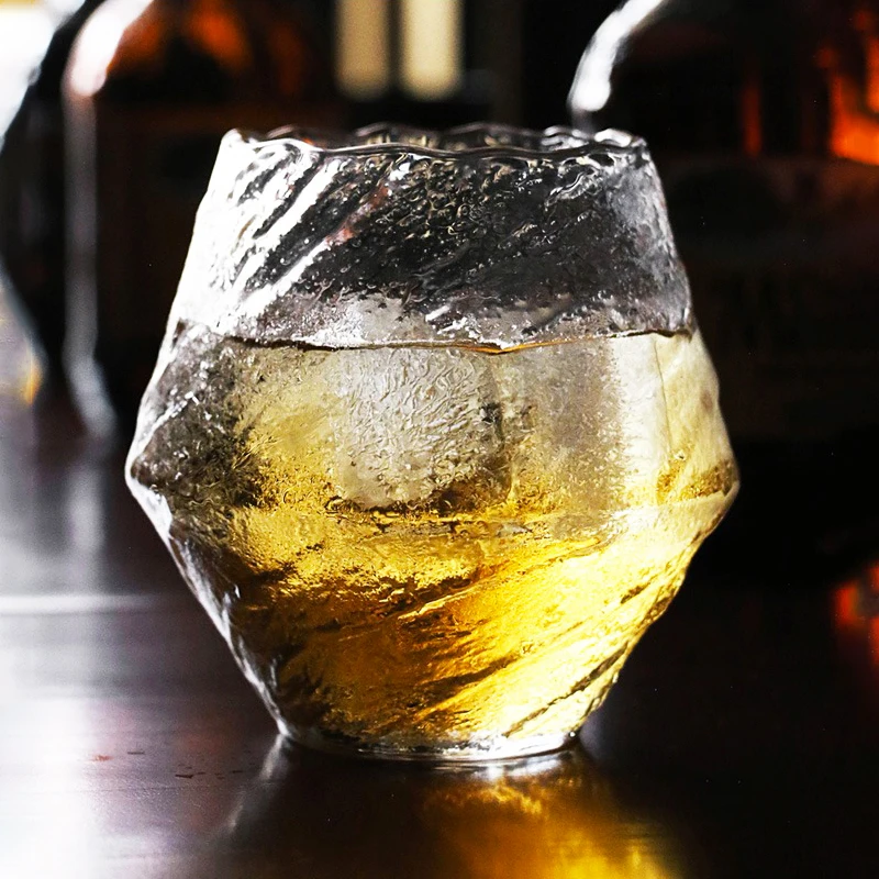 

JINYOUJIA Japanese Hammer Pattern Whiskey Cup Resistance Cold Heat Glasscup Rock Whisky Tumbler Liquor Beer Shot Cups