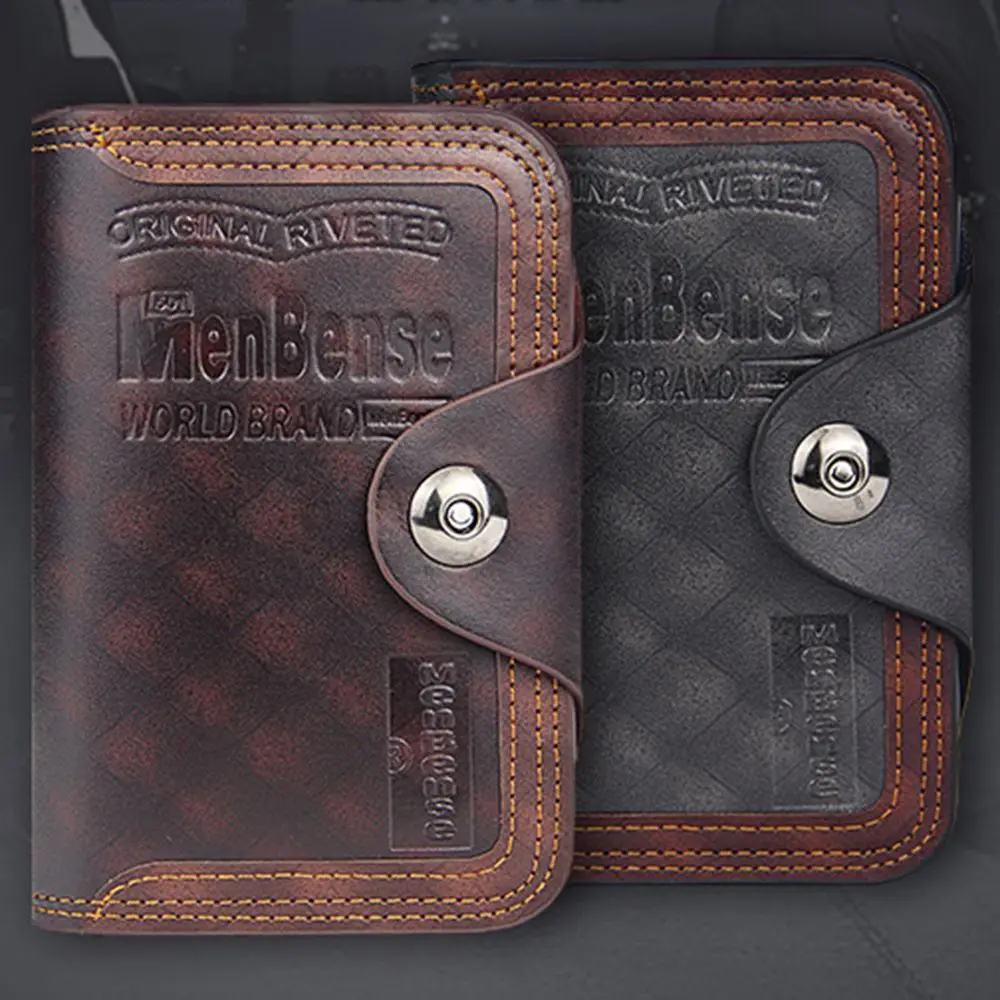 Short High Quality Pocket Clutch Money Bag Black Brown Gift Coin Purse Men Wallets Card Holders Male Purse