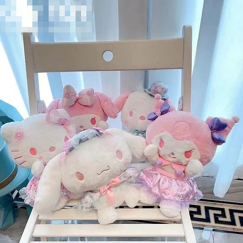 

8-дюймовая кукла Sanrio, Hello Kitty Kulomi Cinnamoroll Babycinnamoroll, мультяшный фон, японское аниме, игрушка, подарок для девочки