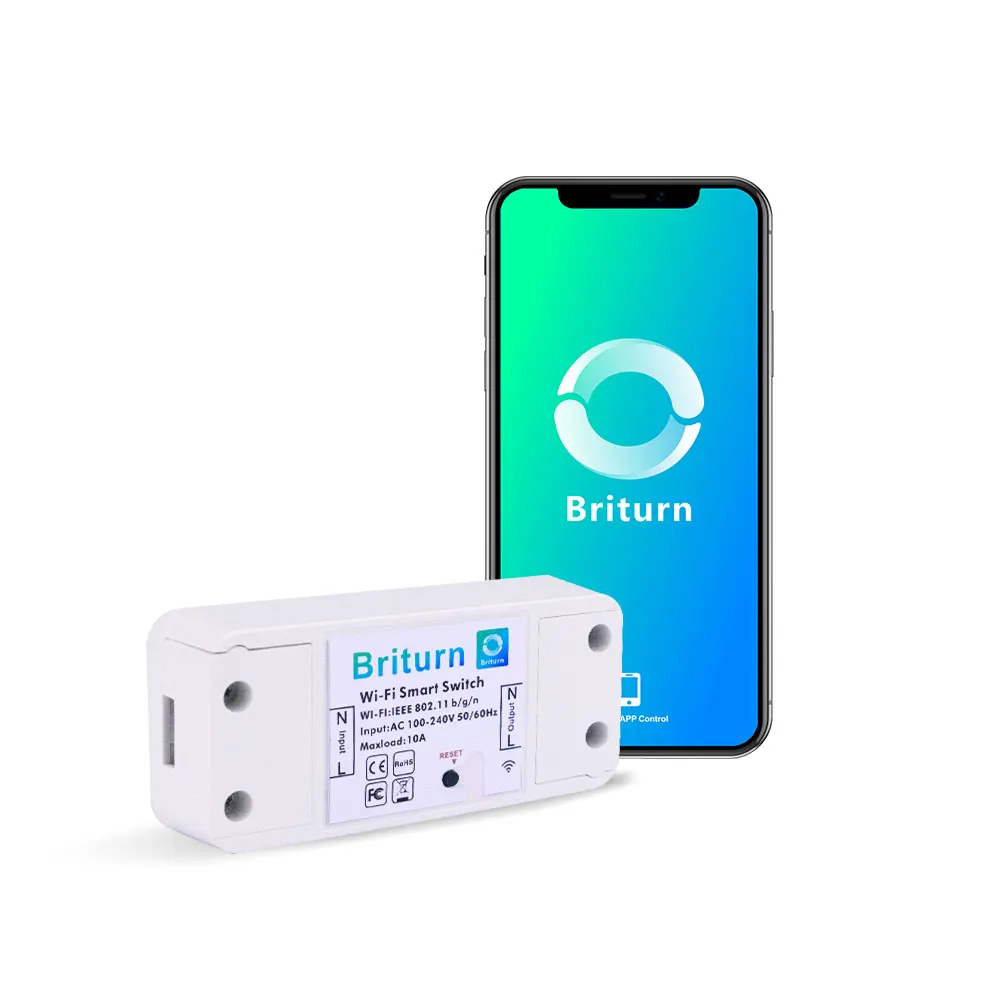 

Briturn WiFi Smart Switch Breaker On-OFF Controller AC100-240V APP Control Home Automation Circuit with Timer
