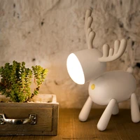 cute deer led night lights dimmable usb rechargeable bedside table desk lamp with timer function for kids room baby nursery
