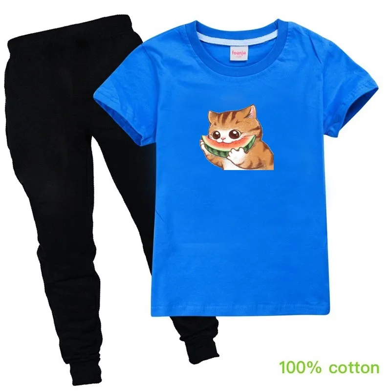 

Boys and Girls Summer Fashion Print Loose Fashion Print Cartoon Cute Shorts Sweater Suit