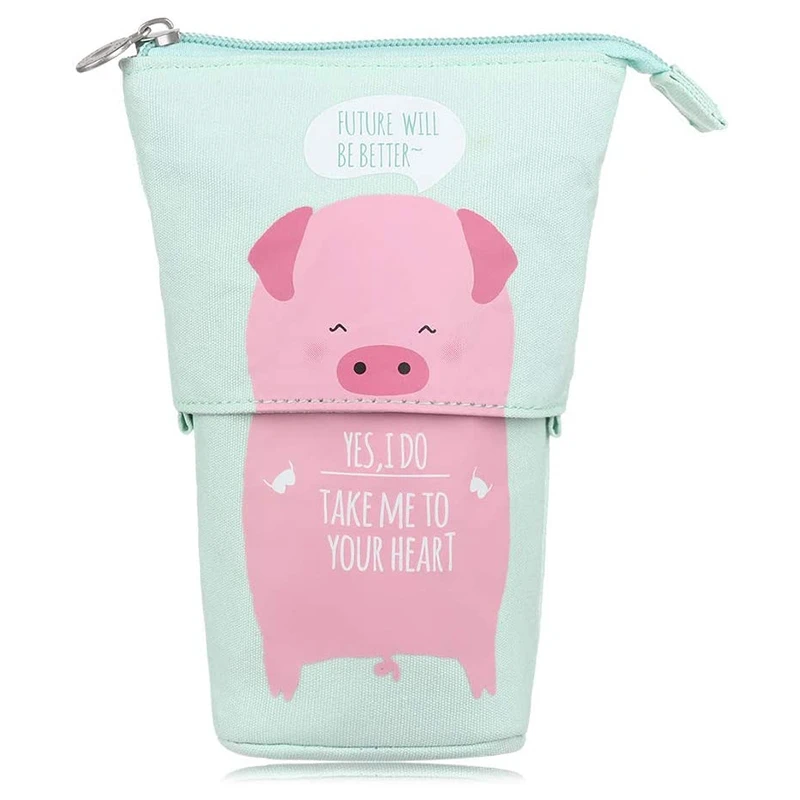 

Transformer Stand Store Pencil Holder Pencil Case Organizer Stationery Pen Case Box Desk Organizer (Pig)
