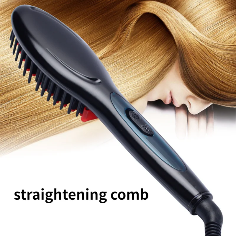 Professional Hair Straightener Beard Brush Ceramic Electric Hair Straightening Brush Hot Comb Girls Ladies Straighteners Curler