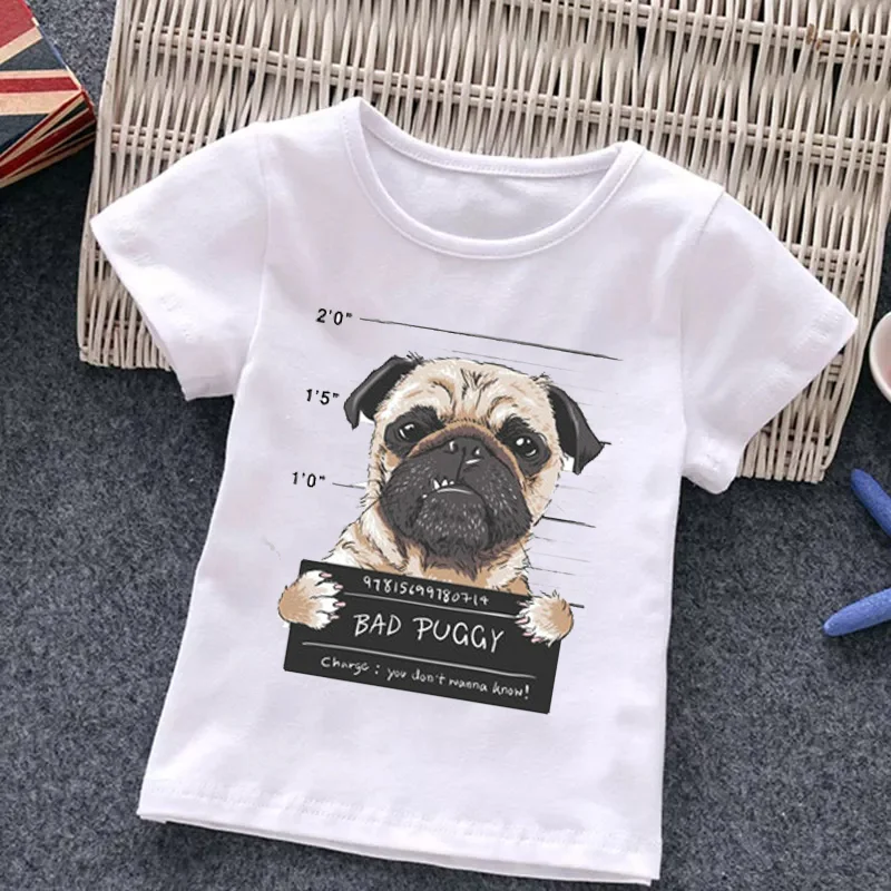 Cartoon Dog Funny Design Children's Printed T-Shirts Boys/Girls Cute Tops Tees Kids Fashion Animal Casual Clothes  ,Drop Ship