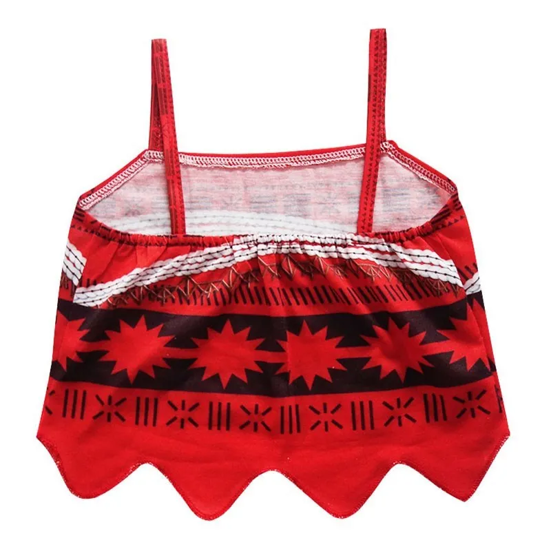 Kids Moana Costume for Girls Straps Backless Vaiana Summer Dress Wig Children Baby Clothes Carnival Christmas Birthday Attire