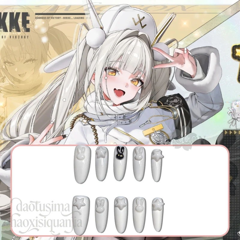 Фото Накладные ногти Blanc Fortune Express в стиле аниме, аксессуар для ролевых игр Y2K Fashion Girls, реквизит для маникюра, косплей, игра Goddesss Game Victoryyy №1