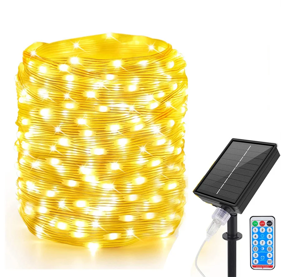 

800/200/100 LED Solar String Lights Outdoor Waterproof Solar Powered PVC Wire Fairy Light Solar Christmas Light For Garden Patio