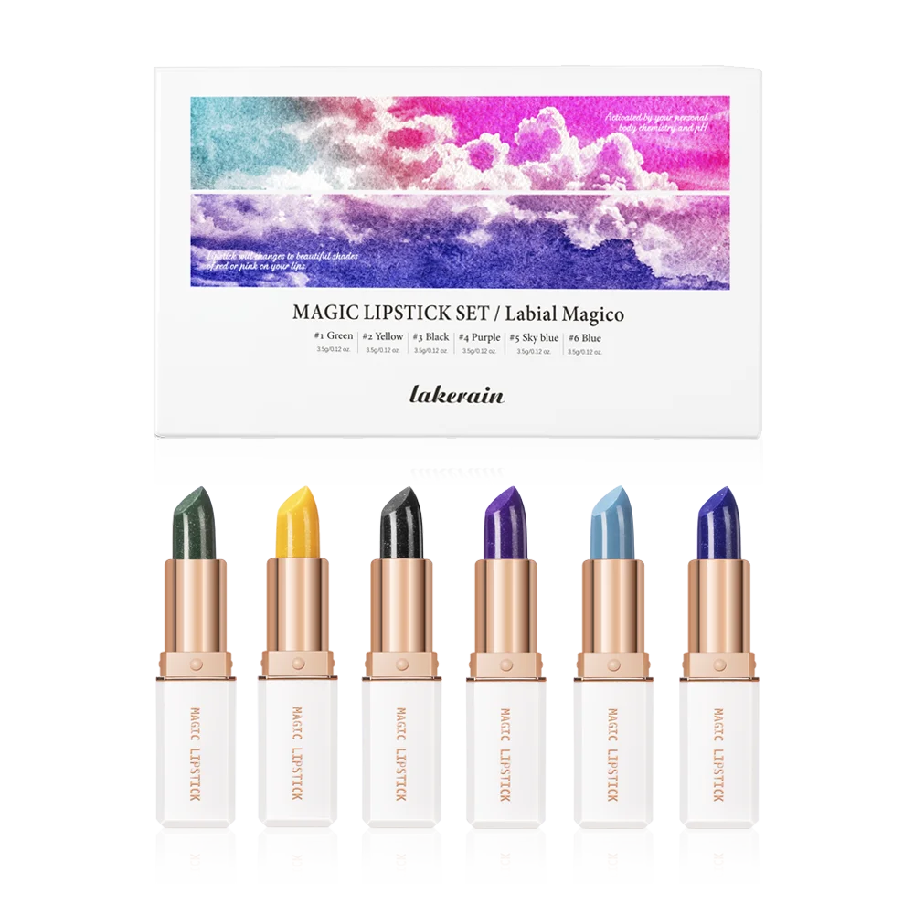 

Водостойкая губная помада, меняющая цвет, 6 шт./лот