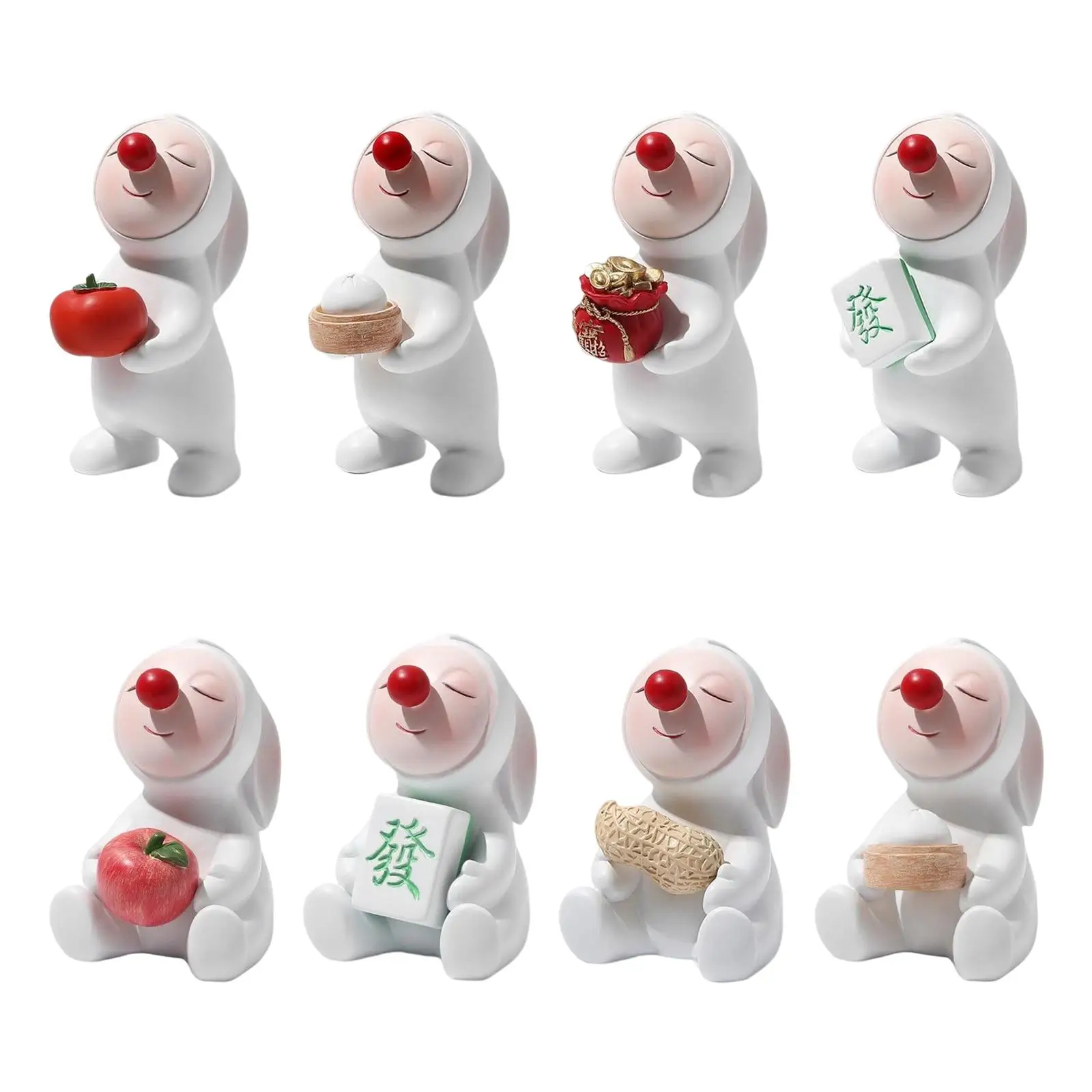 

Статуэтка кролика с красным носом, статуэтка кролика, ремесло для украшения дома, гостиной