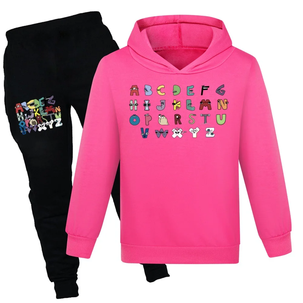 

Alphabet Lore Clothing Set Kids Hoodies Jogger Pants Tracksuit Girls Jacket with Hooded Tops Children Coat Baby Boys Streetwear