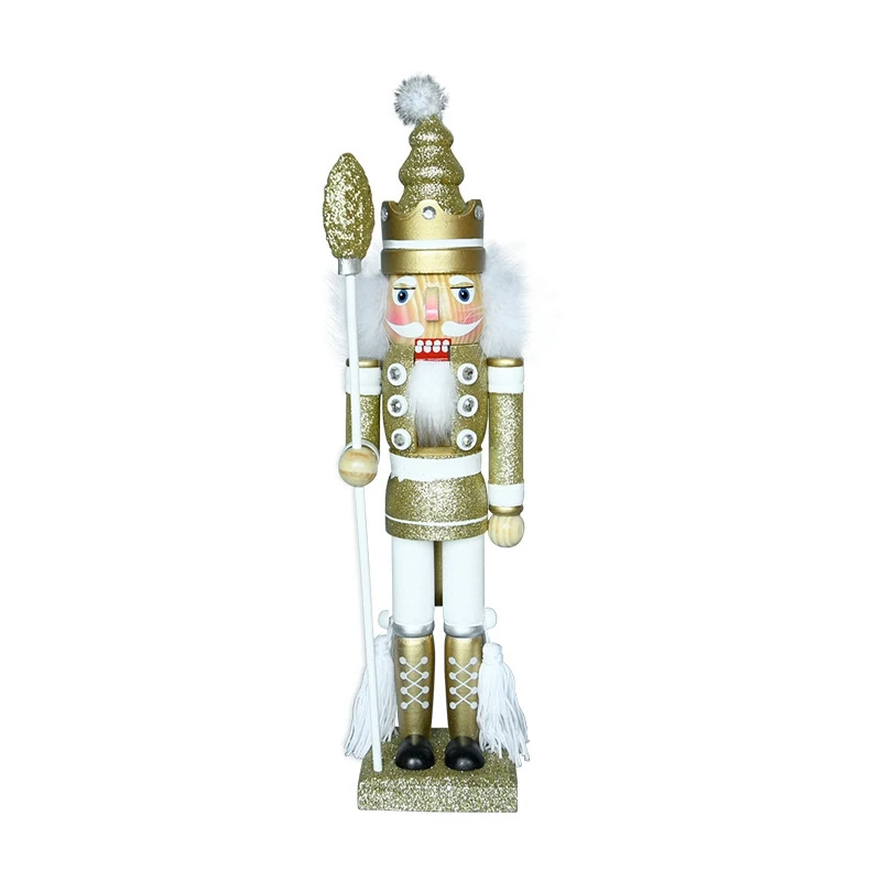 

Wooden King Nutcracker Ornaments Christmas Decorations Wood Figurine Puppet Toys Decor