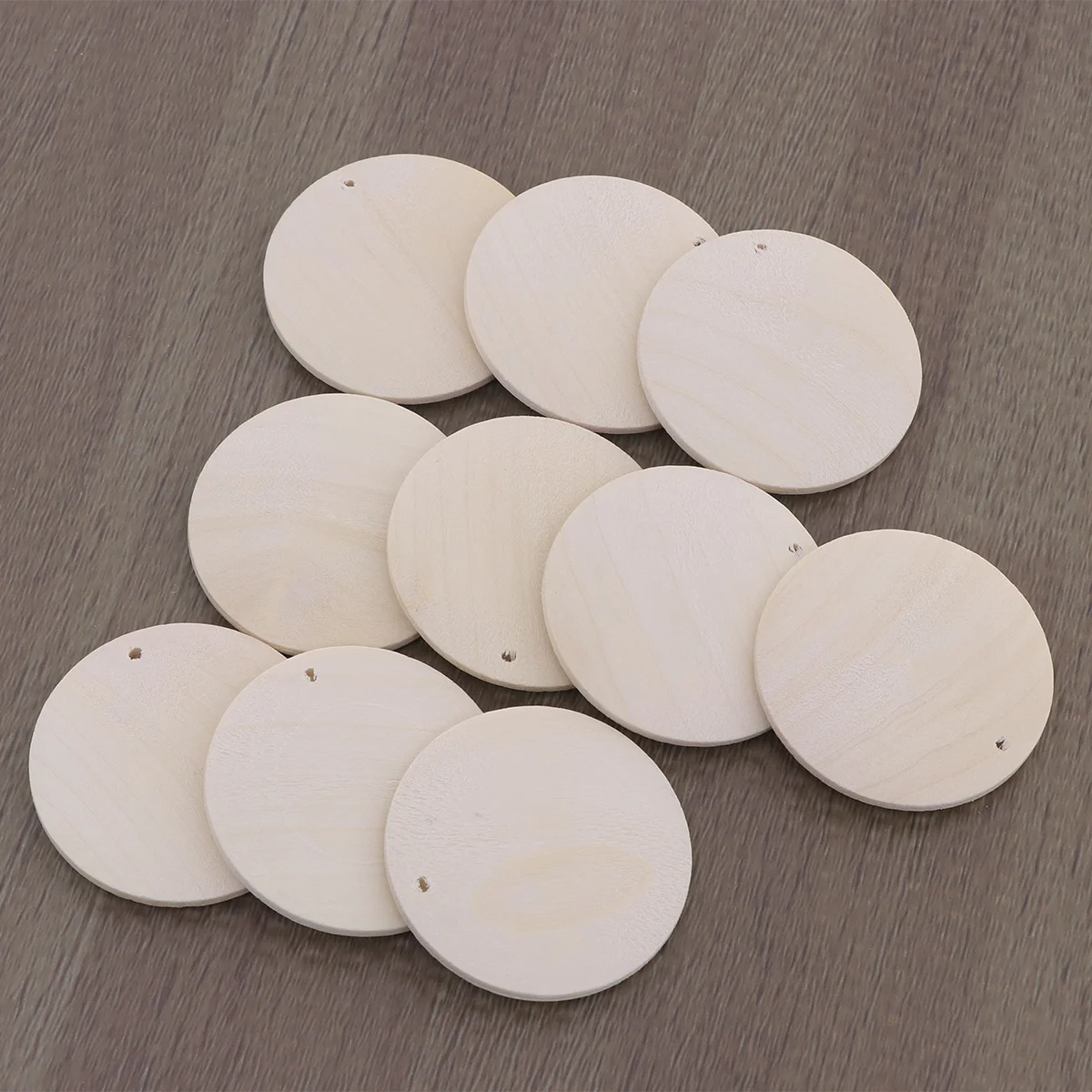 

50pcs Round Wooden Pieces 4cm DIY Craft Wood Piece with Hole for Crafts Project