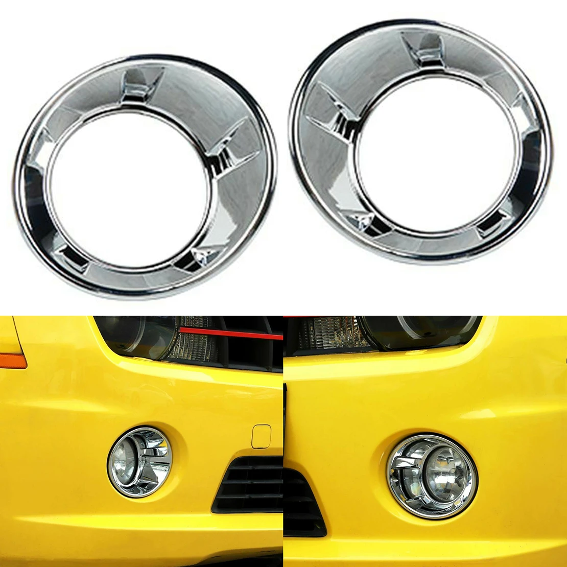 

1 Pair Chrome ABS Car Exterior Front Left Right Fog Light Lamp Cover Trim Fit for Chevrolet Camaro 2010 2011 2012 2013 2014 2015