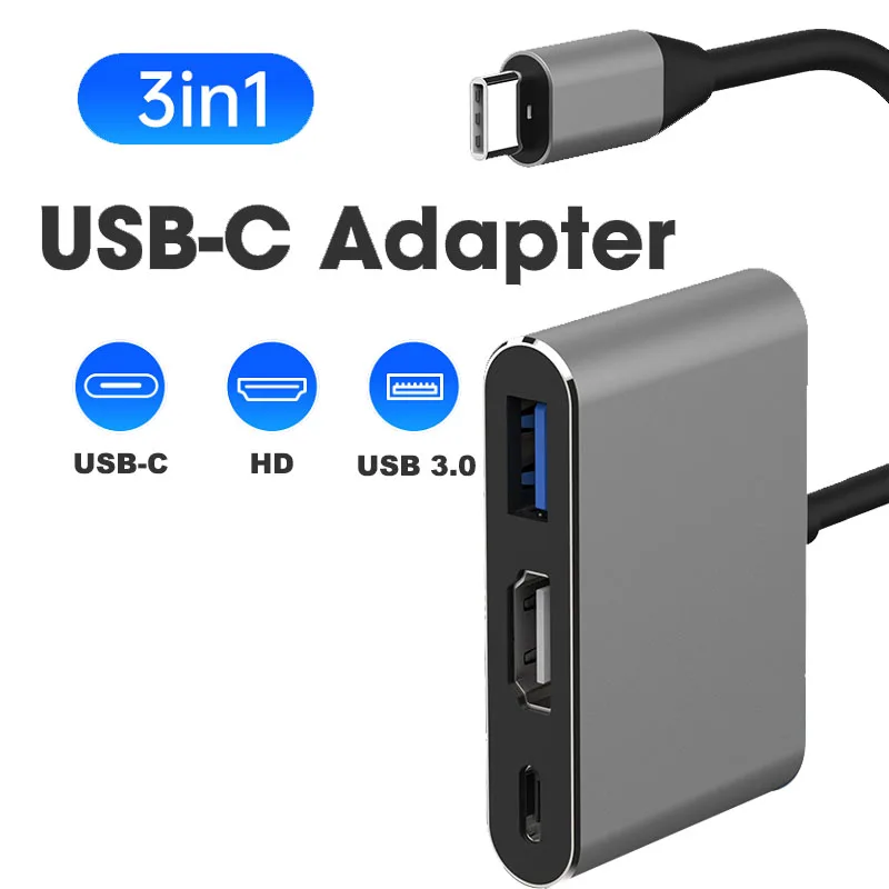 Cable convertidor 3 en 1 de USB-C a HDMI para Samsung, Huawei, Apple, Mac, NS, Usb 3,1, tipo C a HDMI, 4K