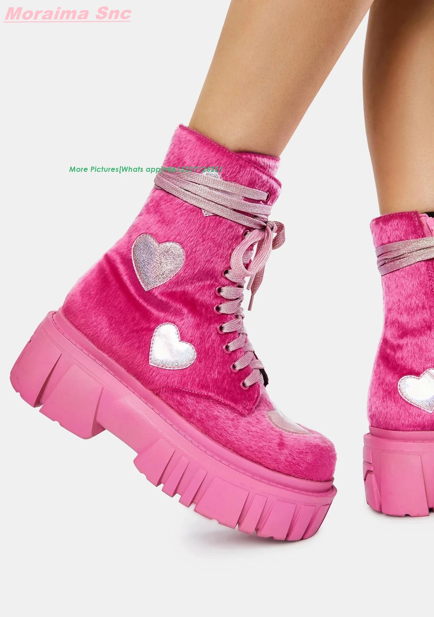Lace Up Winter Woman Booties Ankle Rosered Heart Shaped Suede Concise Sweet Girl Unique New Arrival Confortable 2022 Shoes