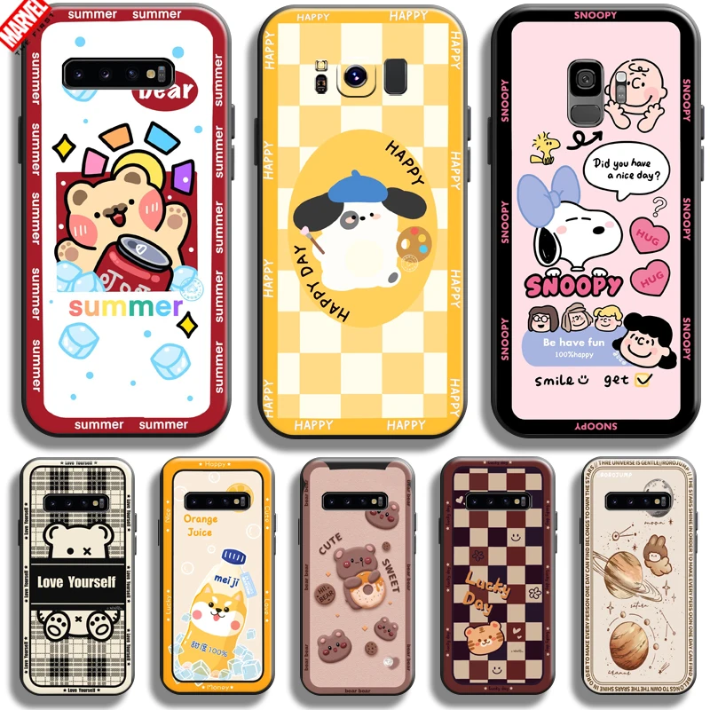 

Cute Cartoon Bear Phone Case For Samsung Galaxy S10 5G S10 S9 S8 Plus S10E S10 Lite Coque Carcasa Funda Silicone Cover Soft