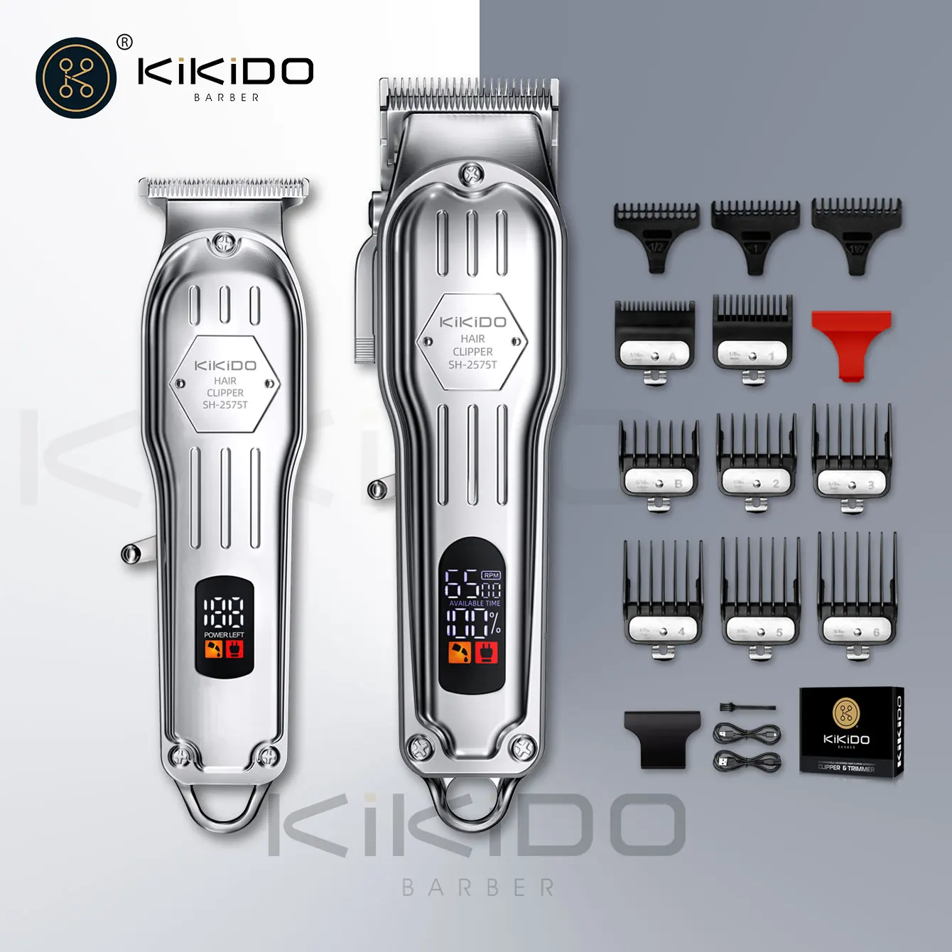 KIKIDO KK-2575 профессиональная парикмахерская беспроводная машинка для стрижки