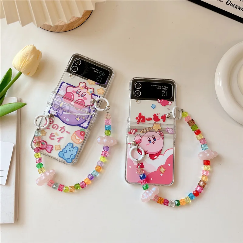 

Cartoon Pink Ball Phone Case for Samsung Galaxy Z Flip 3 Z Flip 4 Hard PC Back Cover for ZFlip3 ZFlip4 Case Shell