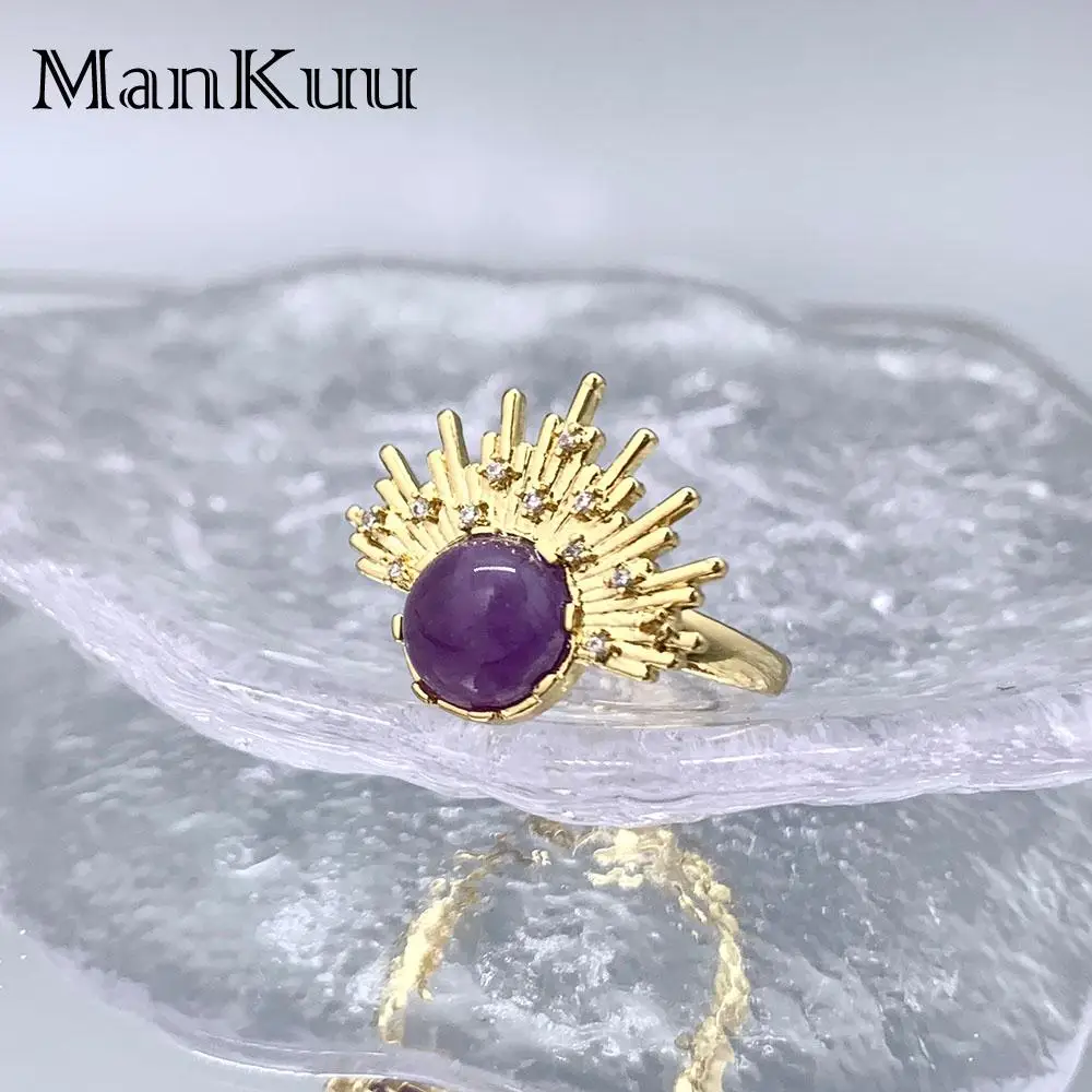 Mankuu модные украшения натуральный кристаллический камень аметист лабрадорит