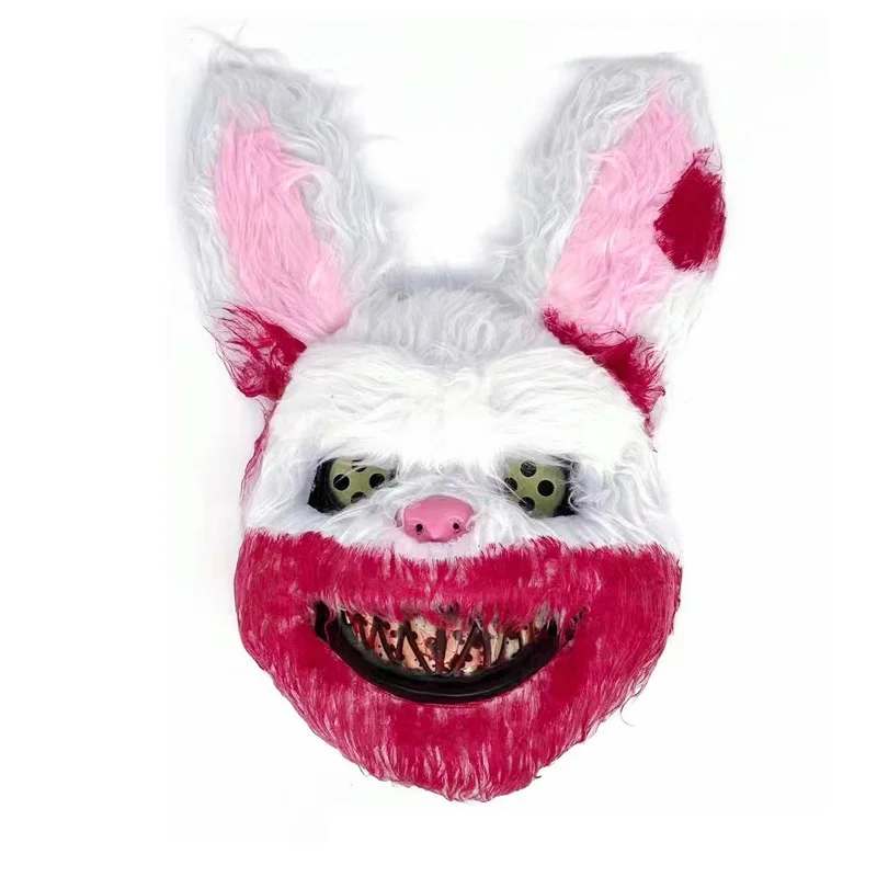 

Bloody Bunny Bear Mask Plush Cos Halloween Horror Bunny Mask Cute Animal Mask Handmade Party Dance Horror Cosplay Mask 2022