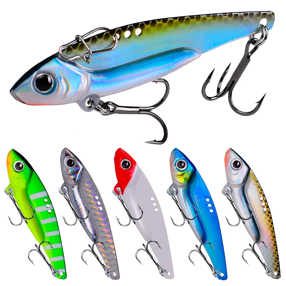 

1PCS New VIB Metal Vibration Fishing Lure 4.5-7.5cm 7-17g Sinking Bionic Sequin Wobblers for Spoon Hard Bait Carp Fishing Tackle
