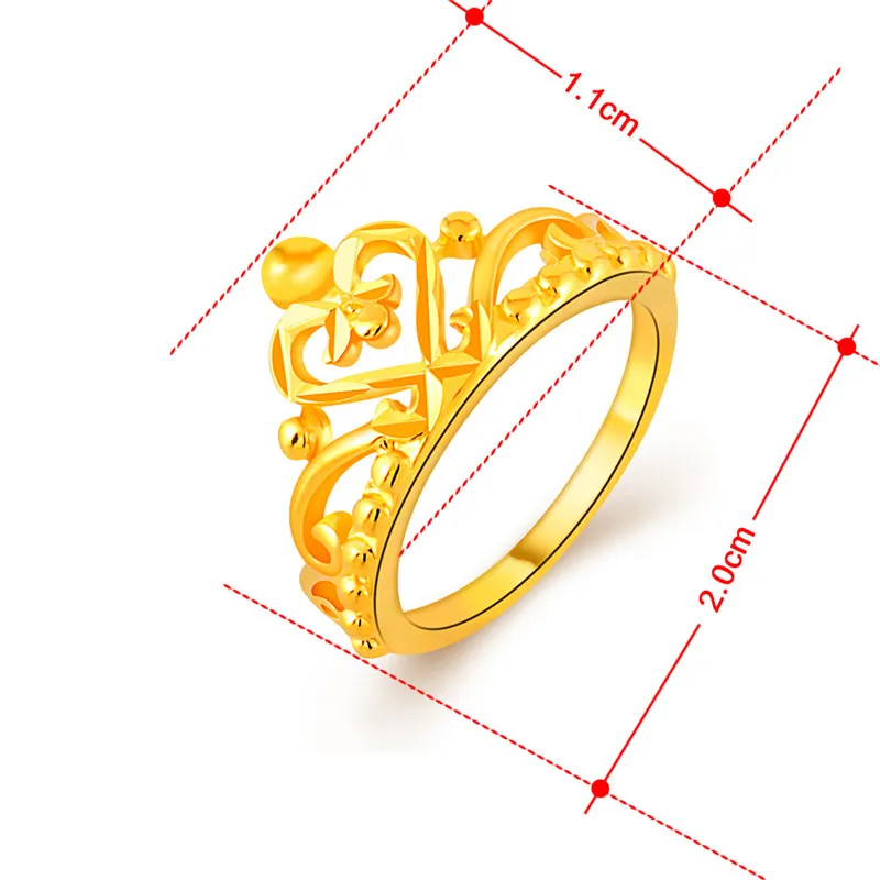 Роскошные элегантные модные женские кольца желтое золото на палец с короной