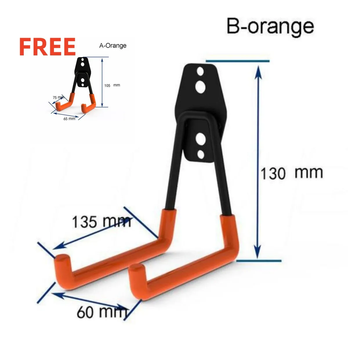 

2PCS Heavy Duty Metal Hook Garage Organizer Wall Mount Anti-slip Bicycle,BUY TWO GET SMALL FOR FREE!!!