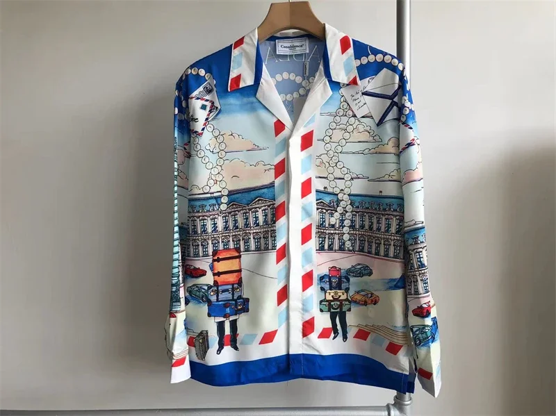 

High quality 1:1 CASA Casablanca Shirts Men Women Shirt Top Tees Demon Slayer