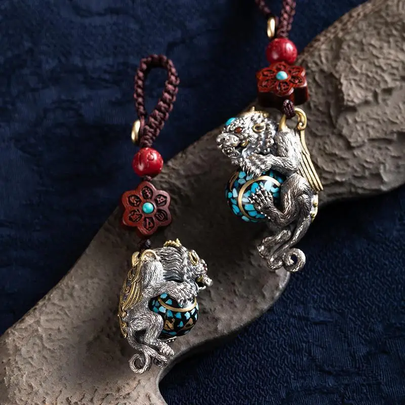 Новинка подвеска для ключей Lucky Pixiu с мантрой из шести символов цепочка