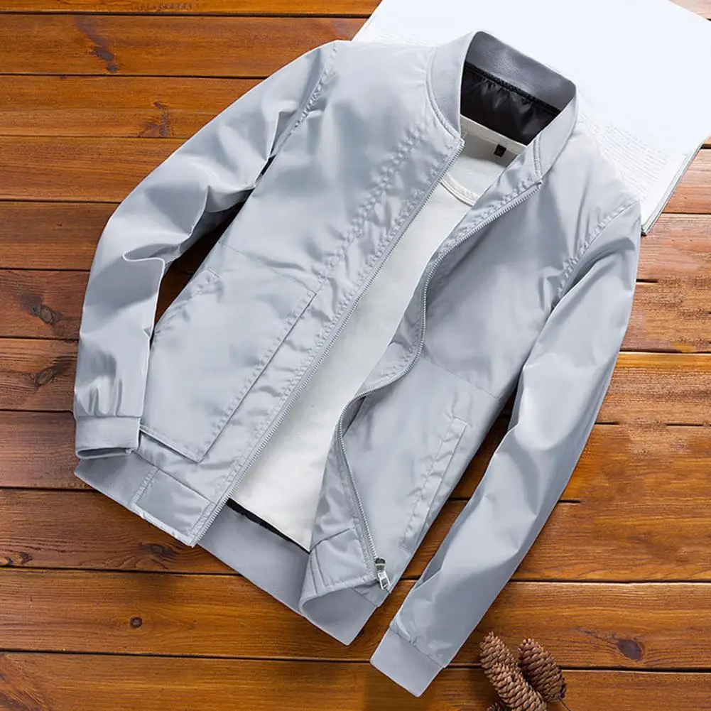 

Polyester Regular Slim Long Sleeve Men Jacket Flexible Bomber Jacket Attractive for Daily