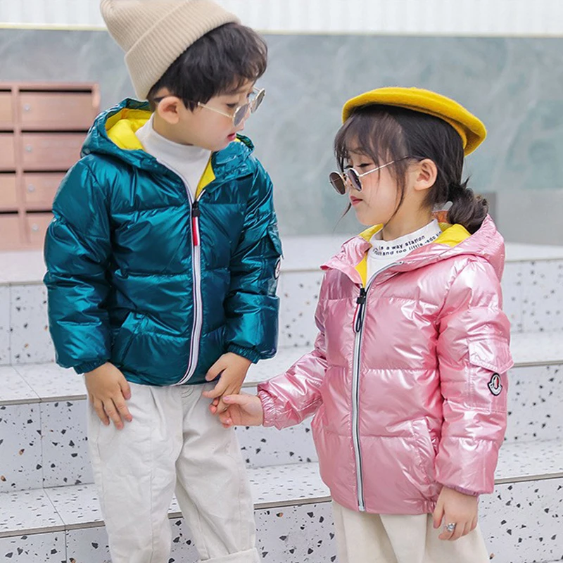 

Пуховик с капюшоном для мальчиков и девочек, на осень/зиму