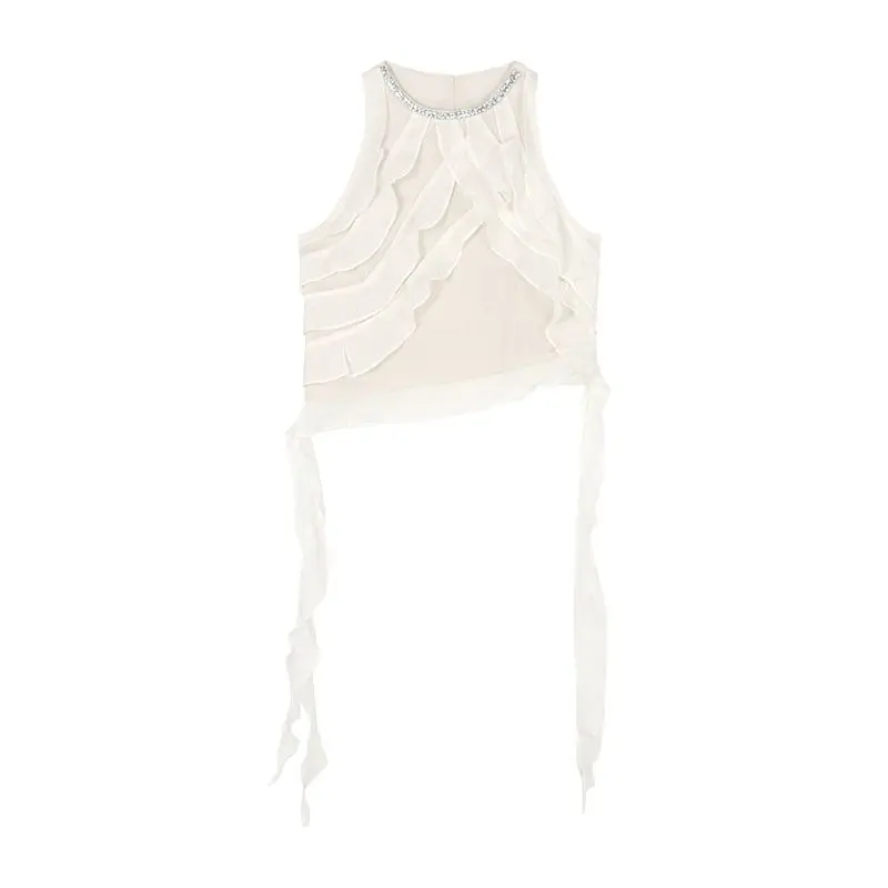 Женский летний комплект из двух предметов асимметричный жилет без рукавов с