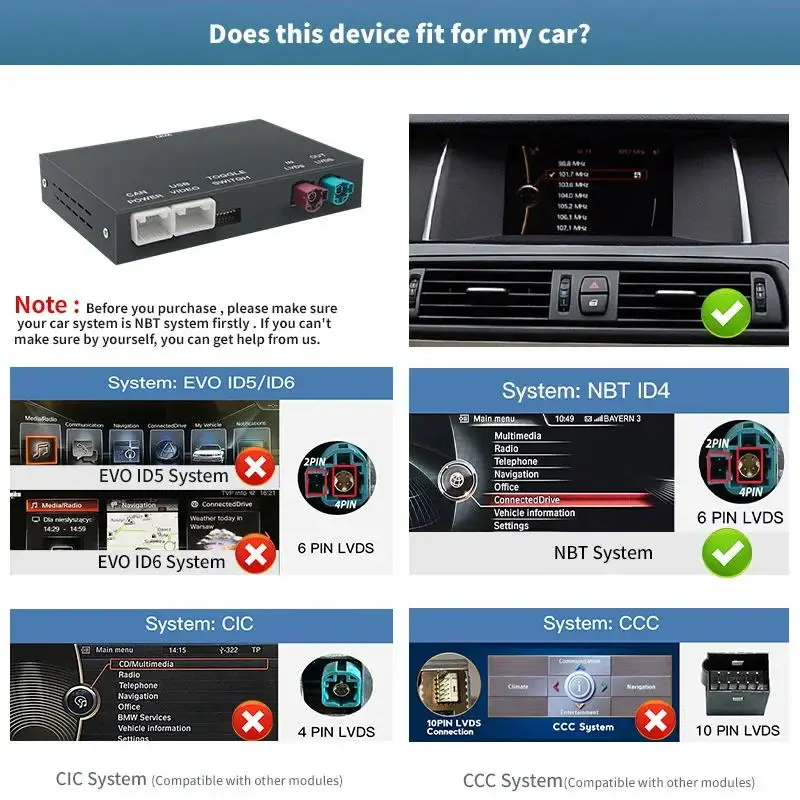 

Беспроводная система NWE CarPlay для BMW NBT System 1, 2, 3, 4, 5, 6, 7 серии X1 X3 X4 X5 X6 MINI F56 F15 F16 F25 F26 F48 F01 F10 F22 F20 F30 F32
