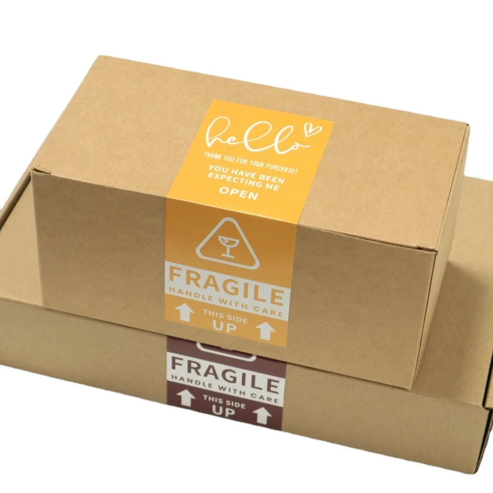 

10-30pcs Red Yellow Thank You Stickers Fragile "Handle With Care" Labels For Small Business Express Packaging 6x15cm