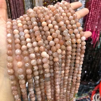 natural faceted sunstone beads round loose spacer beads 15strand 6810mm angelite stone for jewelry making diy bracelets
