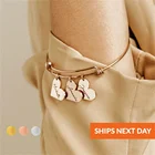 Браслеты с именем семьи на заказ для женщин, браслет с подвесками из нержавеющей стали с персонализированным сердцем и гравировкой, рождественские подарки