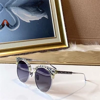 super sung sk906 sunglasses for men women summer style anti ultraviolet retro plate round frame random box