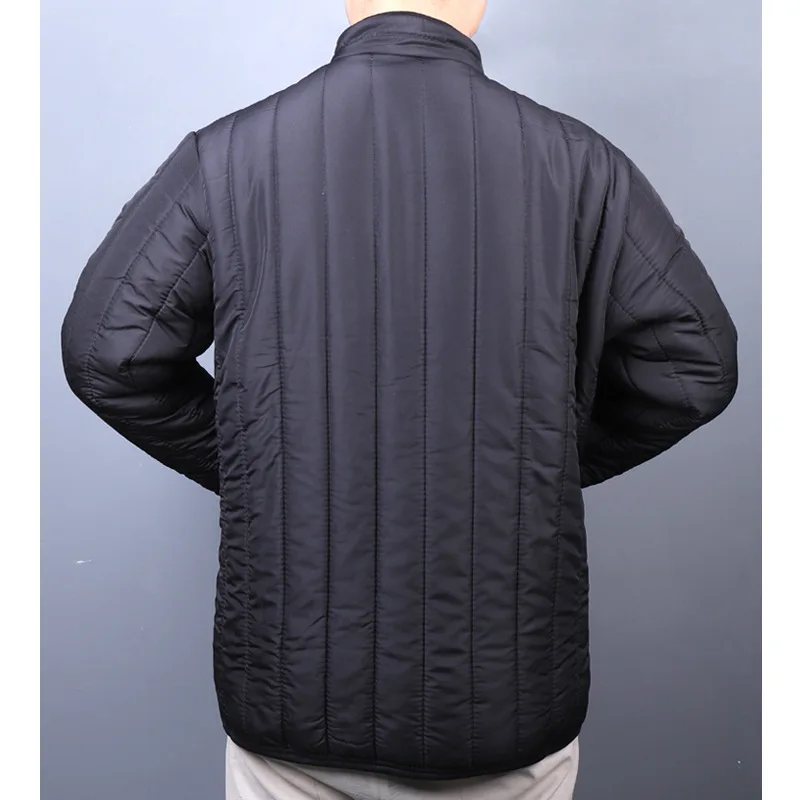 2022 Winter New Black Middle-aged and Elderly Men's Cotton Coat with Velvet and Thick Clothing Winter Coat