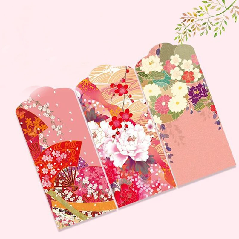 

New 2022 Chinese Hongbao For Lucky Money Happy New Year Red Pocket Spring Festival Wedding Marriage Red Envelope Bag 10 Pcs/Set