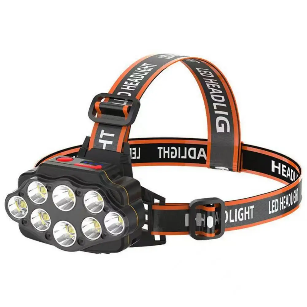 

Outdoor Headlight 8 Lamp Beads Outdoor Lighting Night Fishing Headlight Fasting Charging Super Bright Head-mounted Flashlight