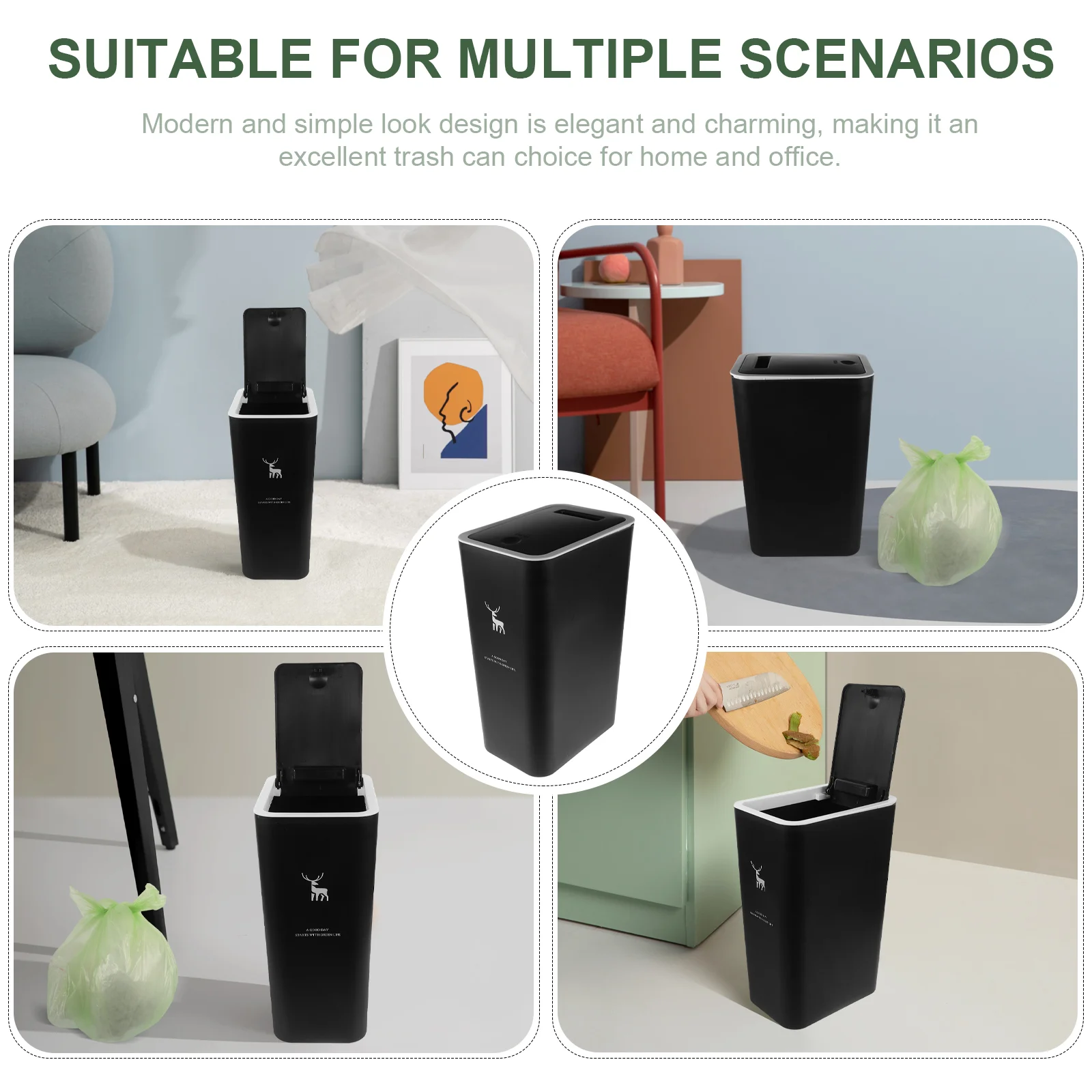 Мусорная корзина для ванной комнаты мусорная с крышкой пресса тонкая туалета