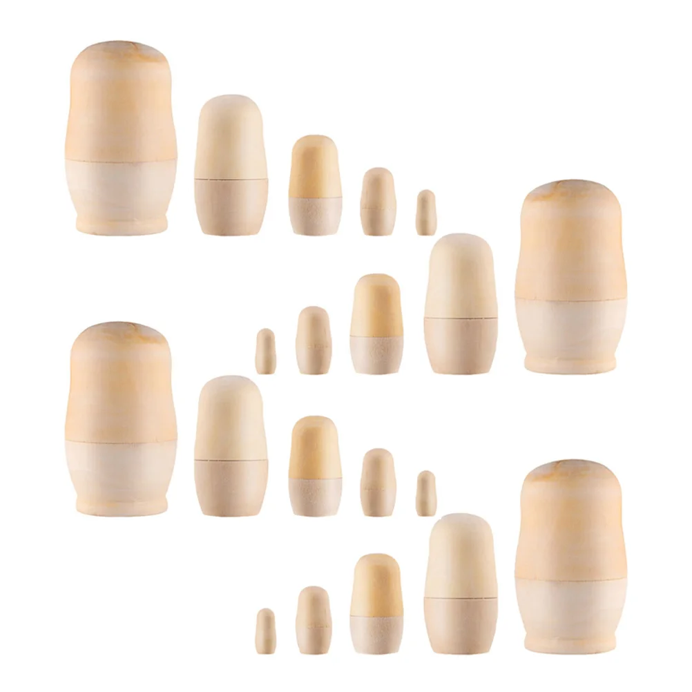 

4 комплекта, белая матрешка