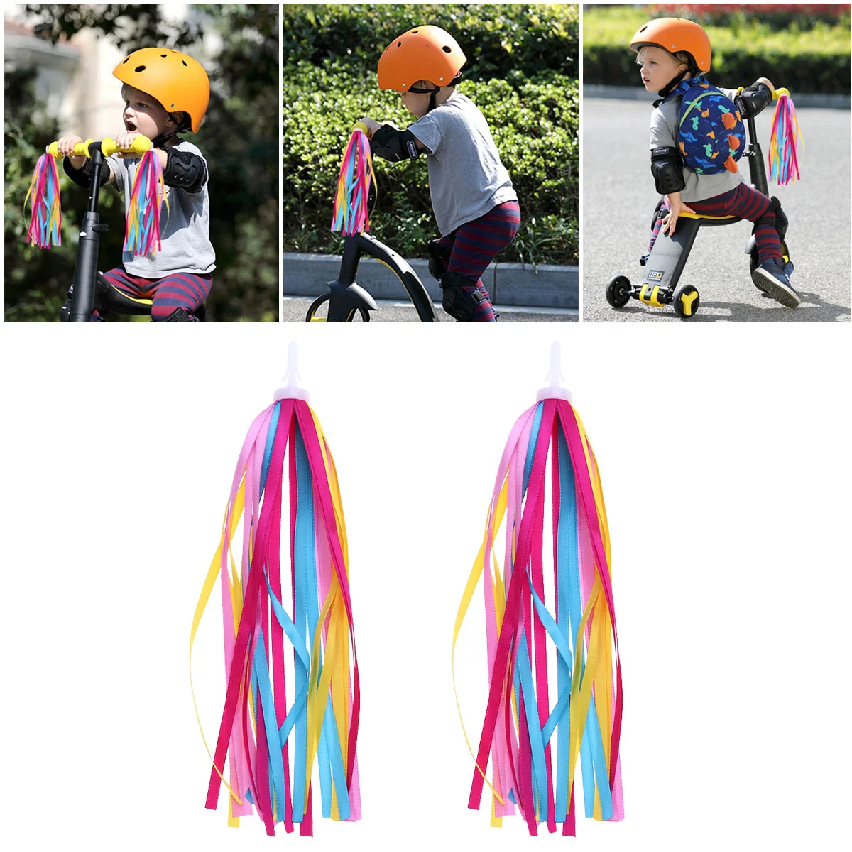 

Велосипедные аксессуары с кисточками для девочек, детские разноцветные ленты для скутеров и велосипедов