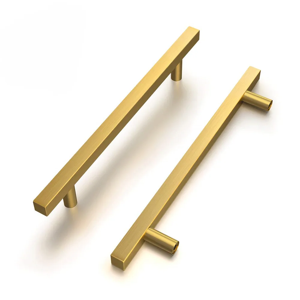 

Cabinet Handle Drawer Door Furniture Hardware Dresser Knobs Brushed Gold Square Bar Hardware Pulls cupboard handles