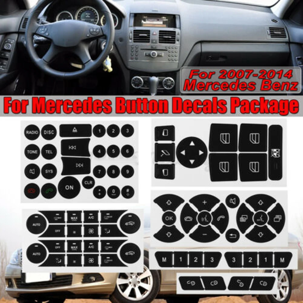 

Decals Sticker Button Repair Decor Steering Wheel Windo 1 Set Of AC Accessories Black Brand New Parts New Practical