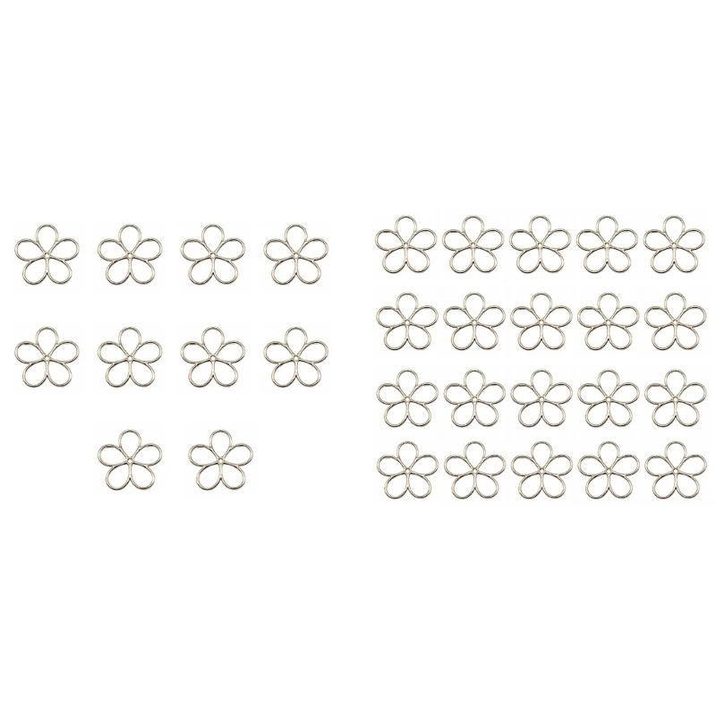 

Set of 10/20 DIY Hollow Flower Pendants Hollow Flower Jewelry Making Accessories Alloy Material for DIY Bracelet K3KF