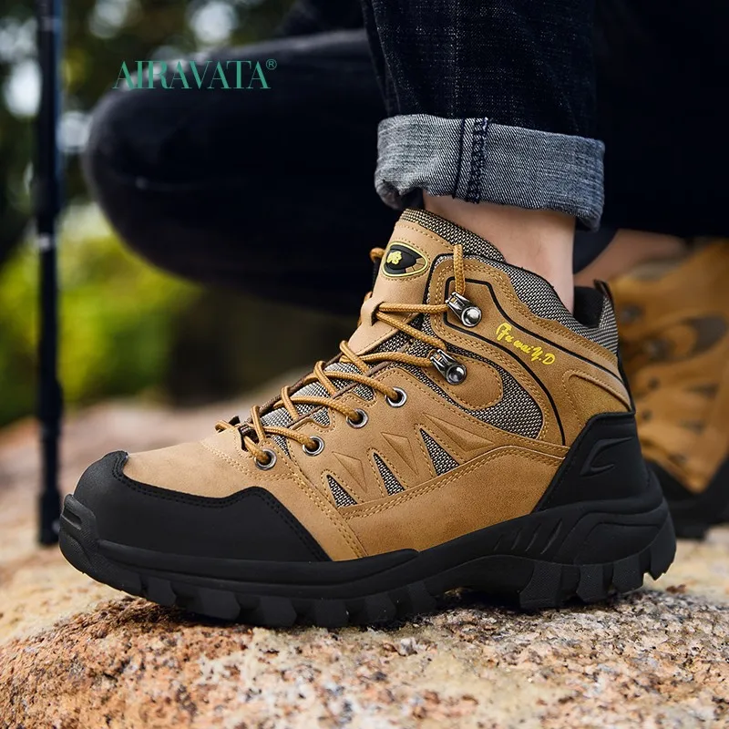 Man Woman Climbing Shoes Durable Waterproof Anti-Slip Hiking Shoes Trekking Boots Trail Camping Climbing Sneakers Size 36-47
