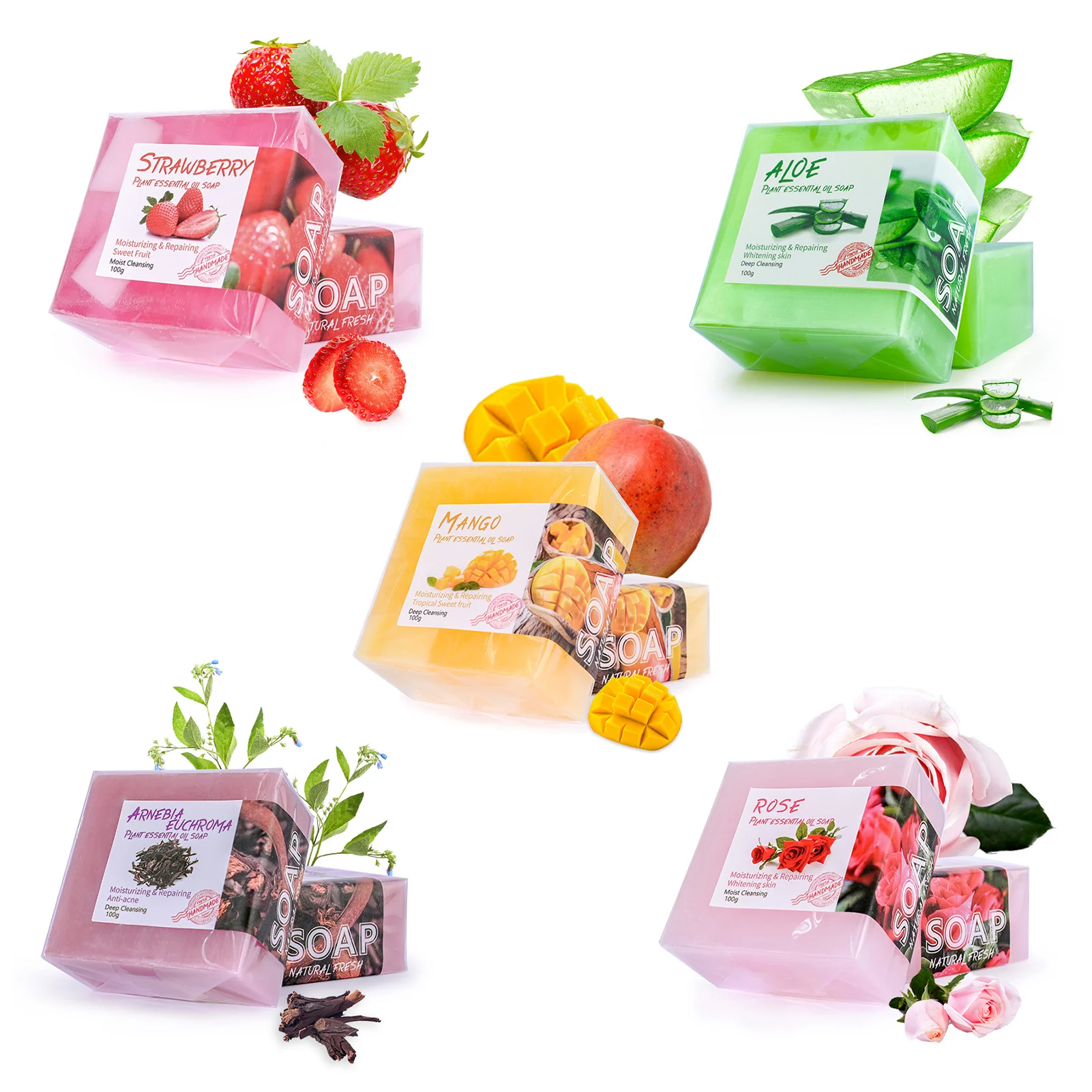 

Handmade Soap Bars Gift Set Scented Face and Body Soap Artisan Crafted with Natural Essential Oils Organic Ingredients for Men &